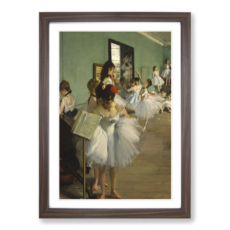 The Ballet Class Vol.2 by Edgar Degas - Picture Frame Painting, 48cm H x 36cm W x 2cm D, Walnut