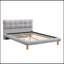 Upholstered Platform Bed Frame With Cookie-Shaped  Headboard, Easy Assembly, Soft And Comfortable,Grey-1186985167