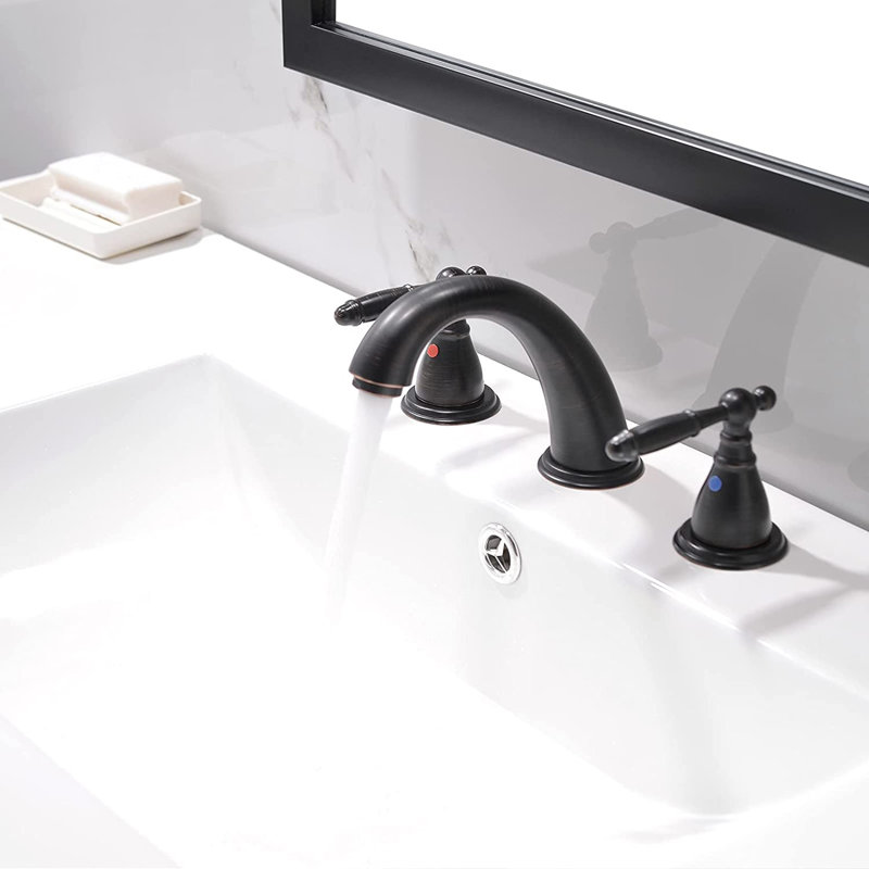 2-handle Bathroom Faucet with Drain Assembly