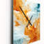 Horloge murale orange vif et turquoise liquide - formes abstraites-99638332