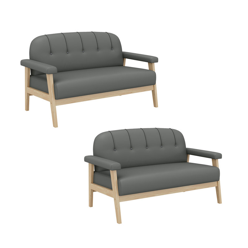 Banc rembourré en similicuir, Gris