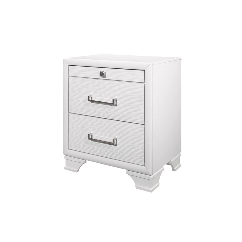 Civic White Nightstand, White