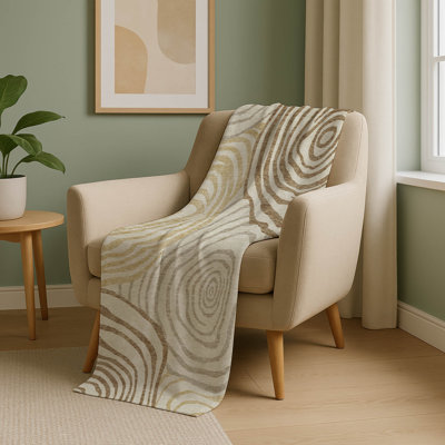 Addison Machine Washable Sherpa ASB765 Swirls Throw Blanket