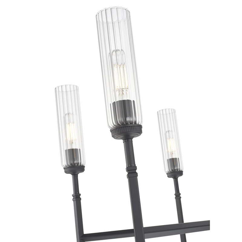Esme Matte Black 6 Light Chandelier, Matte Black