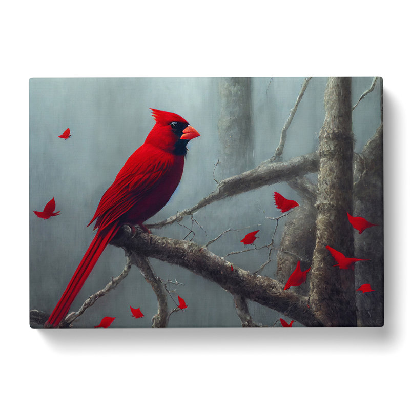 Cardinal Bird Vol.7 - Wrapped Canvas Painting, 50cm H x 76cm W x 3cm D
