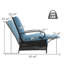 Chaise longue inclinable d'extérieur réglable Kozyard, chaise longue de patio rembourrée avec cadre métallique extensible pour bronzer, lire, se détendre, fauteuil inclinable d'extérieur (Aqua)-822817478
