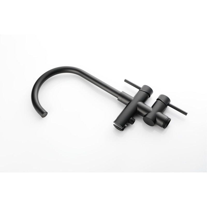 Matte Black Tub Filler With Handheld Shower And 360 Degree Rotatable Stand, Dependable Stainless Steel, Floor Mounted Bathtub Faucet Tap Head,