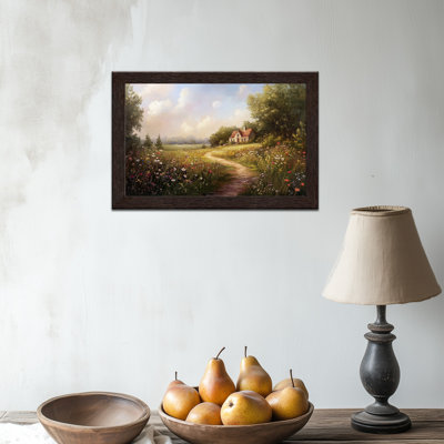  Spring Floral Artwork - Wildflower Canvas Pictures Wall Decor Framed for Living Room, Nature Painting Landscape Artwork Print, 12×16 inches