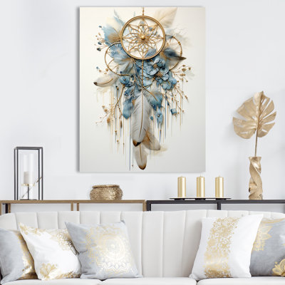 Thread of Dreams Blue Dreamcatcher II sur impression sur toile