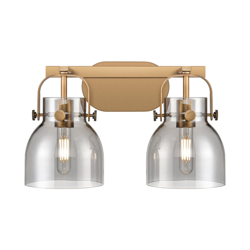 Éclairage pour meuble-lavabo mural 6 po Skycrest, Laiton brossé, Fumée, Deux lumières