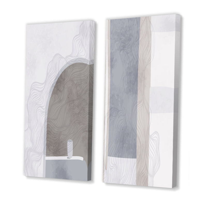 Minimalisme architectures II - ensemble de 2 impressions, Toile tendue, H 20 po x l 24 po x P 1 po