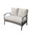 Charron Metal Outdoor Loveseat with Cushions and Wicker Decor-1178673492