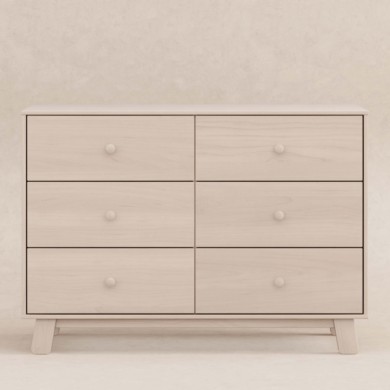 Hudson Modern 6-Drawer Assembled Double Dresser, Ivory
