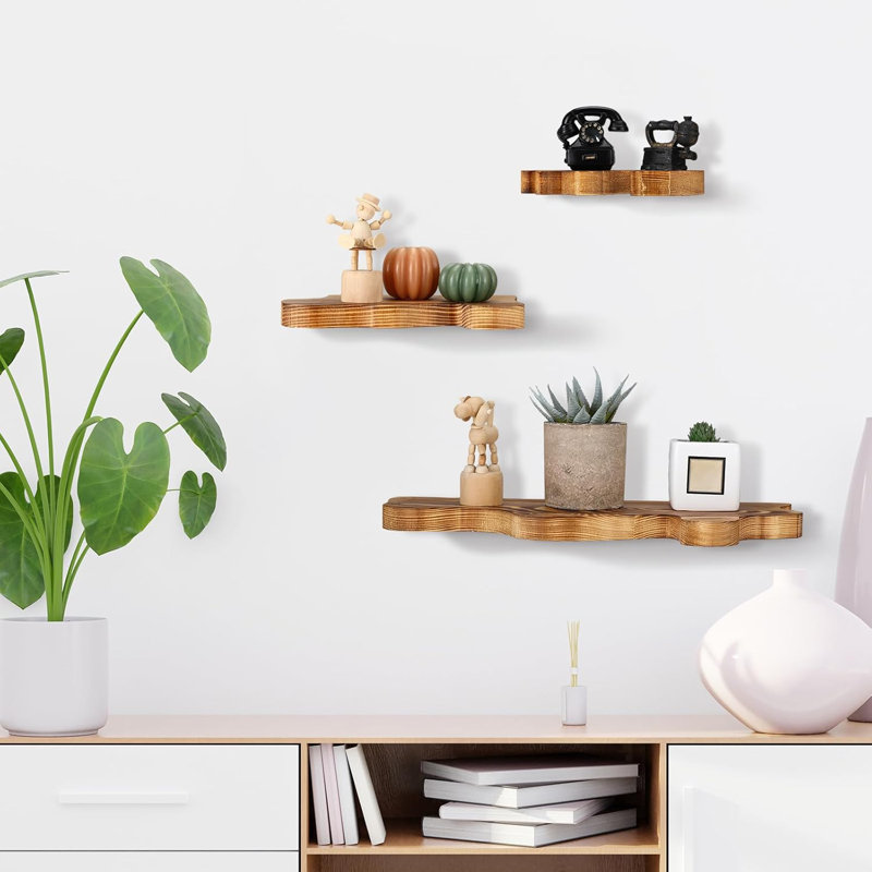 Small And Simple Wave Edge Floating Shelf