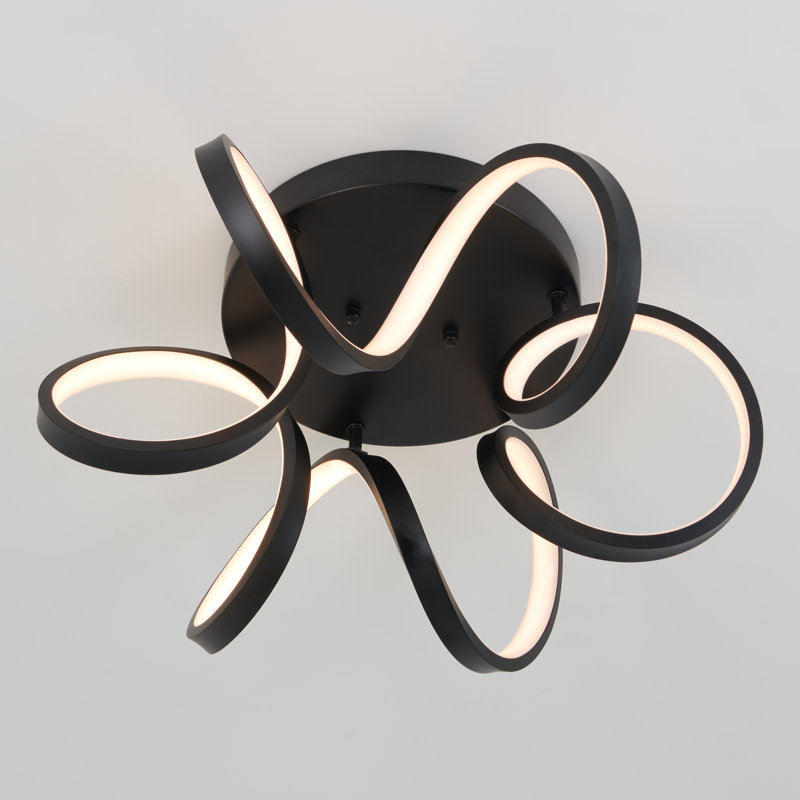 Satsuko LED Semi Flush Mount, Black