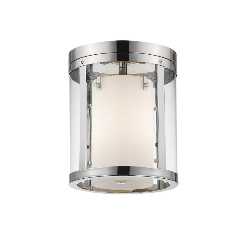 Arie Glass Flush Mount, Chrome