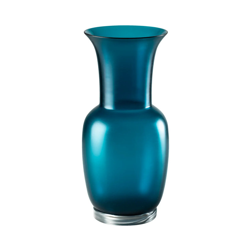 Venini Opalino Vase, Acquamarine, 11.81" H x 5.51" W x 5.51" D