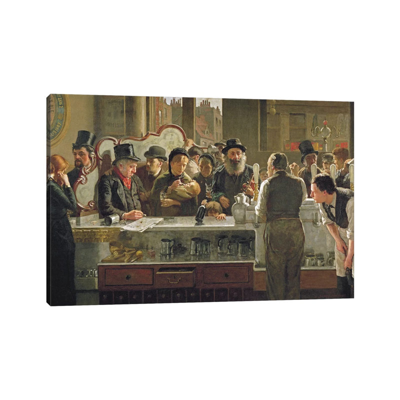 The Public Bar, 1883 by John Henry Henshall - Wrapped Canvas Print, 20.32 cm H x 30.48 cm W