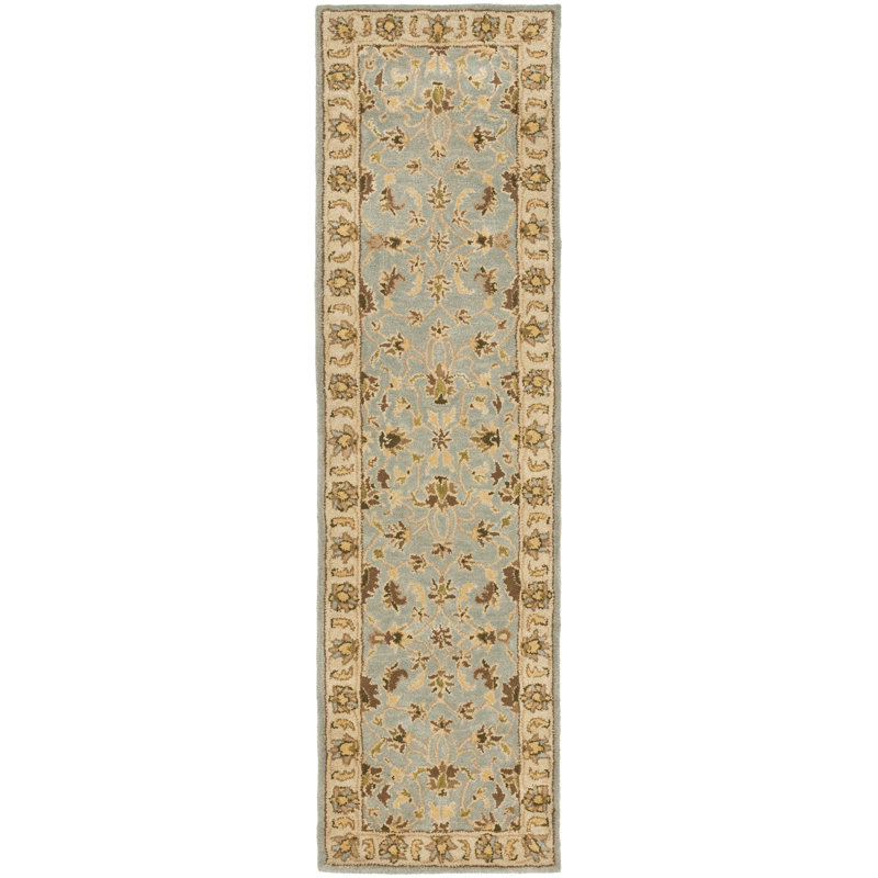 Cranmore Hand Tufted Wool/Cotton/Latex Oriental Rug in Light Blue/Biege, Runner 2'3" x 22'