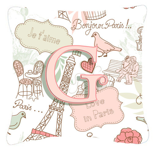 Lettre Love in Paris intérieur/extérieur Throw Pillow, 18" H x 18" L x 5.5" D, G