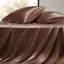 Ensemble de draps en satin pour lit double - 4 pièces de draps soyeux avec poche profonde de 15 po (double, champagne)-128731624-128731654