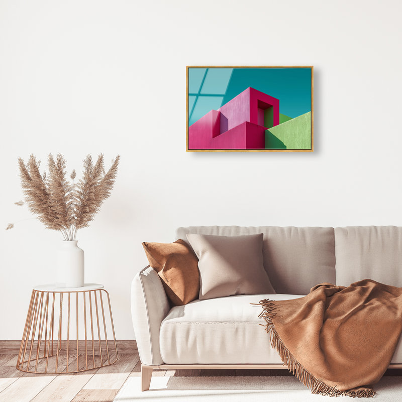 Aquamarine Angle II Print, 11"H x 16"W, Gold Floater Frame