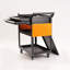Chariot à outils roulant robuste avec 2 tiroirs, armoire de rangement utilitaire en acier à 5 niveaux, coffre à outils mobile avec roues verrouillables pour garage ou atelier, noir et orange