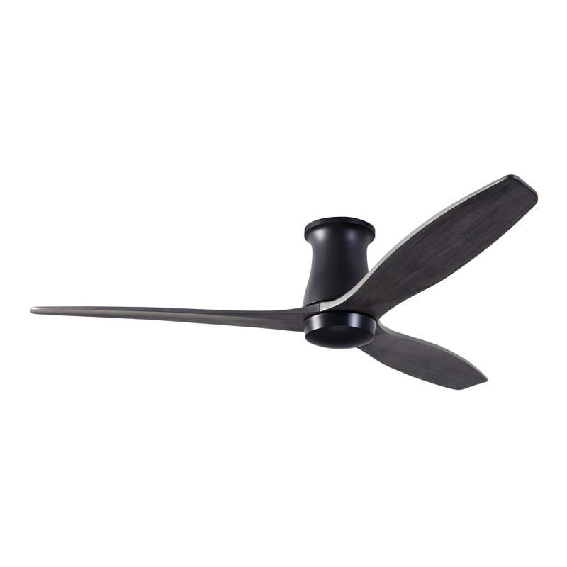 Arbor Flush Mount Ceiling Fan, Ebony, Wall/Remote Combo Controls, Dark Bronze