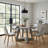 Round Grey Spray Concrete Top Dining Table with Brushed Acacia Base, 51"
