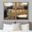 «Grunge Abstract Paint Effect Mid-Century Black Brown Stroke», reproduction sur toile 2 pièces-87607343-87607345