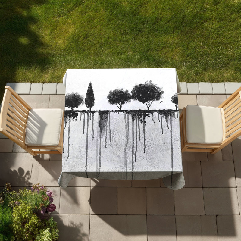 Ink Bleeding Trees Tablecloth | Indoor Outdoor Home Decor