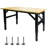 Metal Adjustable Worktable With Socket And Wooden Top