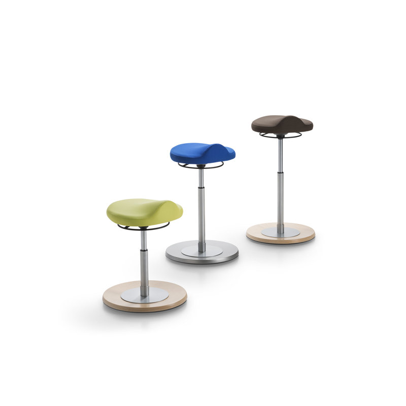 Alayna Upholstered Adjustable Height Counter Stool, Blue