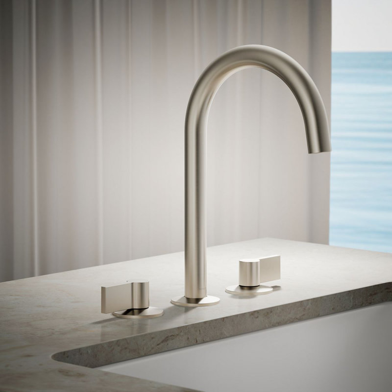 Components Deck-Mount Bath Spout With Tube Design, Silver