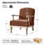 Chaise d'appoint de style campagnard avec accoudoirs en bois massif Williamstown l 27,75 po-1930579311