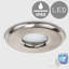 Maratha IP65 Rated Brushed Chrome Downlight & 3000K 5W GU10 LED Bulb