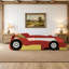 Lit plateforme double en forme de voiture de course avec roues, rouge-498215522-498215527