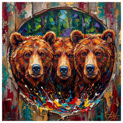 Three Brown Bears Shower Curtains Extra Long