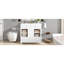 Meuble-lavabo moderne blanc avec lavabo, fabrication en bois massif, conception peu encombrante