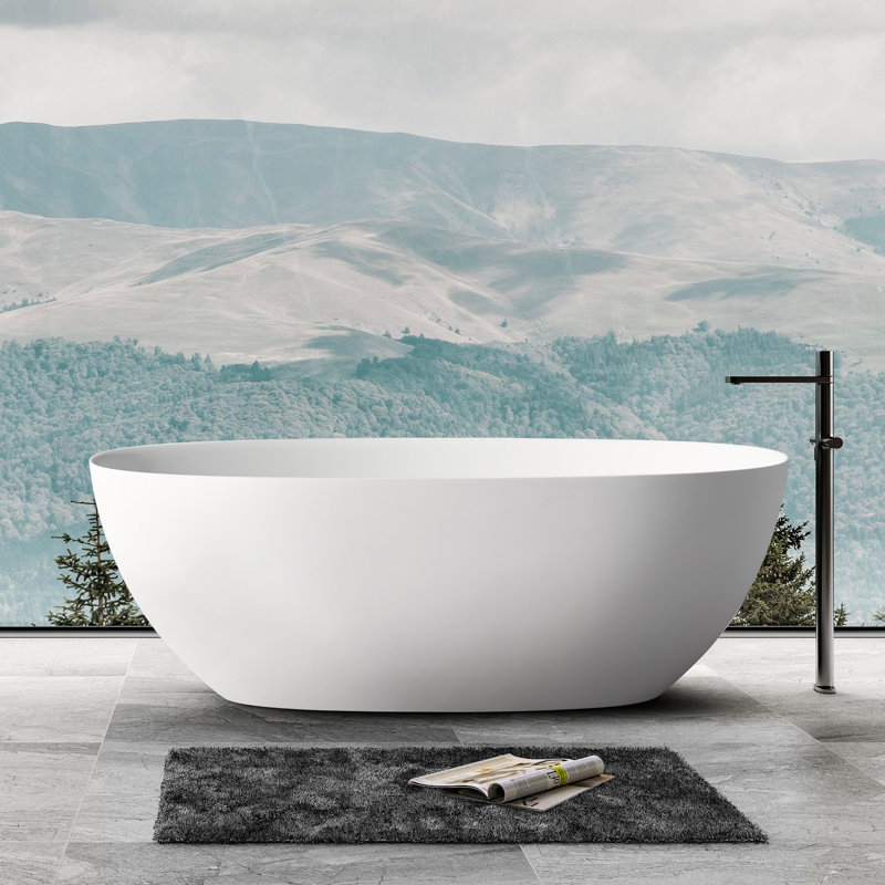 Baignoire de trempage autoportante de 65 po x 29 po L 65 po, Blanc