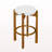 Indoor Wooden Upholstered Barstool, Walnut Finish and Ivory Upholstery, Set of 4-1796315419