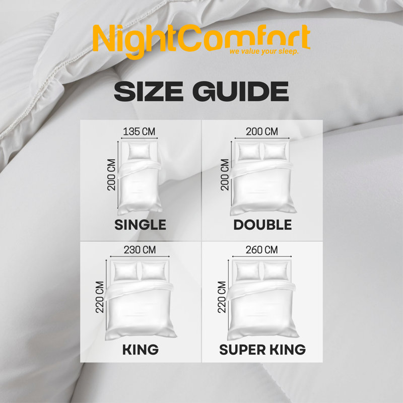 NightComfort Soft & Snug 1.5 Tog Summer Cool Microfibre Duvet, Single