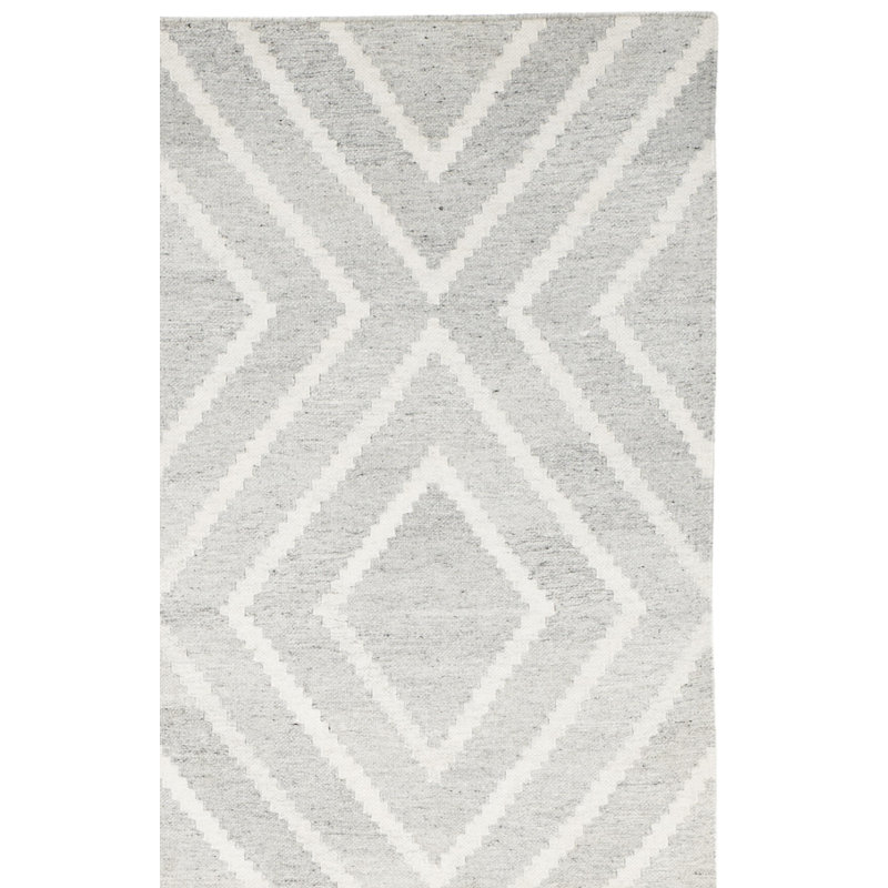 Tapis gris / ivoire en laine et viscose tissés à la main Whittlesey, Rectangle 8 pi x 10 pi