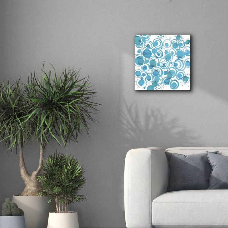 «Dizzy Soft Blue» par Shirley Novak, art mural sur toile, H 18 po x l 18 po x P 0,75 po