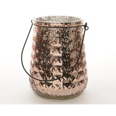 14" Bronze and Clear Mercury Style Glass Hurricane