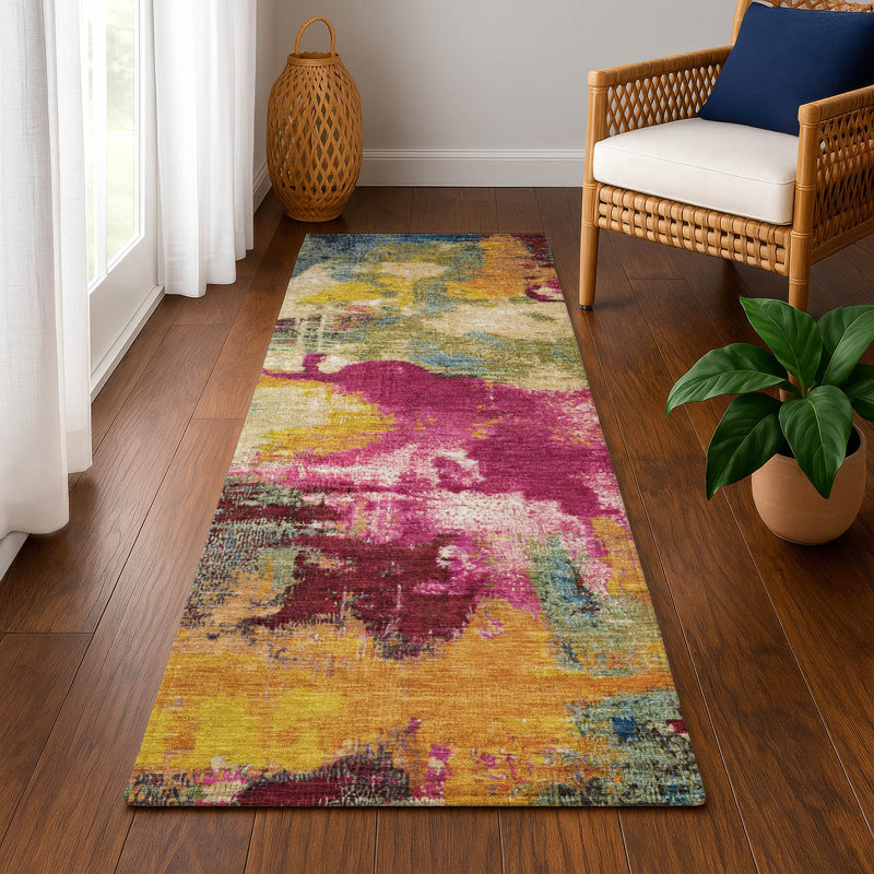 Premium Machine Washable Bucz AMF1738 Modern Rug, Runner 2'3" x 7'6"