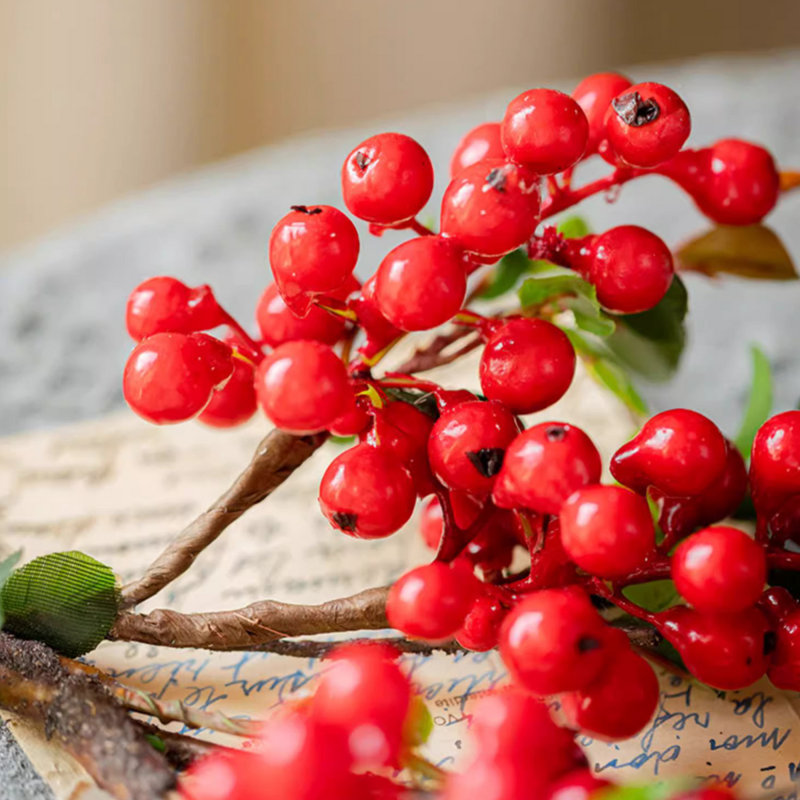 Tige de fruit artificiel, Rouge, 1
