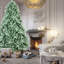 Arbre de Noël bleu teinté de 7 pi avec 2518 pointes Pe +, branches articulées pour un assemblage facile, support en métal stable, arbre teinté accrocheur, branches, structure d'installation sans effort, support fiable
