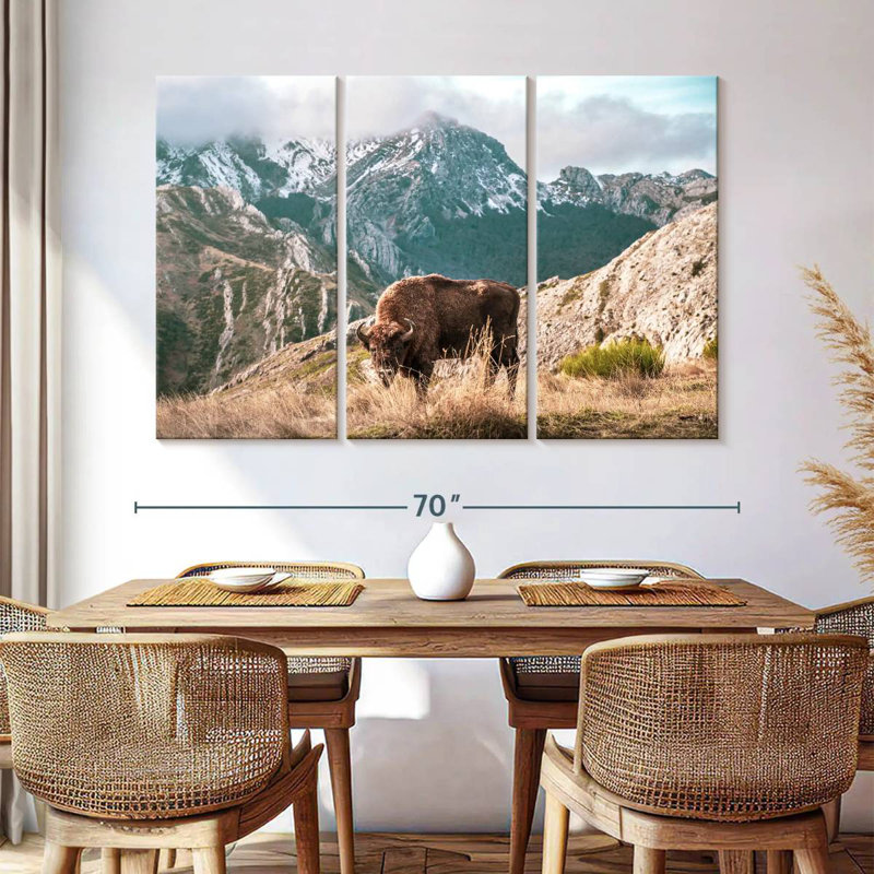 Brampt Bison Lost In The Mountains, 42" H x 65" W
