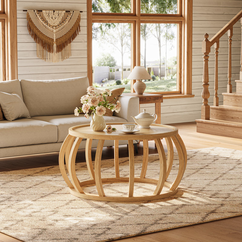 Solid Wood Frame Coffee Table